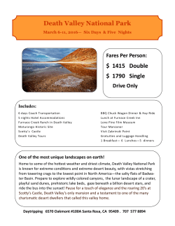 Death Valley National Park $ 1415 Double $ 1790 Single
