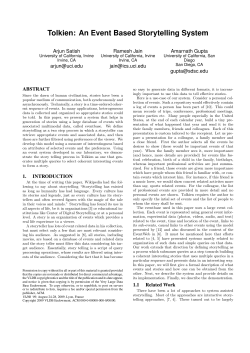 Tolkien: An Event Based Storytelling System