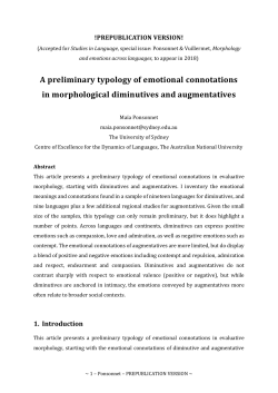 A preliminary typology of emotional connotations