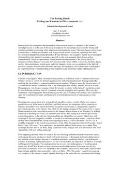 The Feeling Blend: Feeling and Emotion In