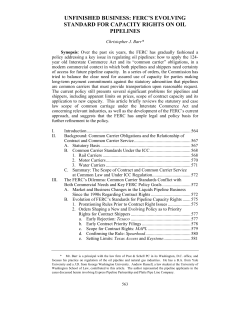 unfinished business: ferc`s evolving standard for capacity rights on