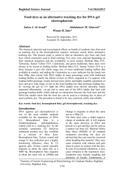 Food dyes as an alternative tracking dye for DNA gel