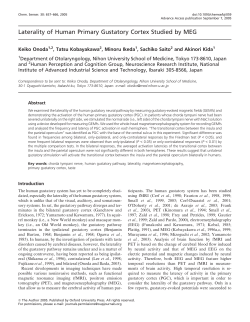 Laterality of Human Primary Gustatory Cortex