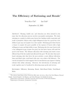 The Efficiency of Rationing and Resale