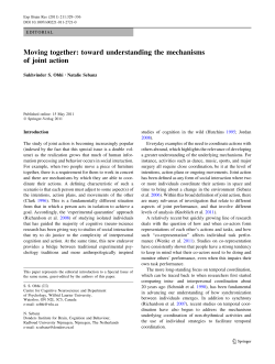 Moving together: toward understanding the mechanisms of