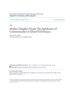 Mother/Daughter Dyads - Digital Commons @Brockport