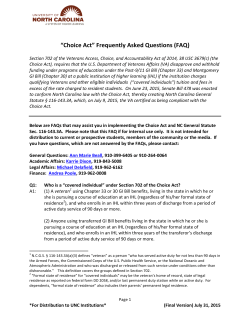 Choice Act - UNC School of Law