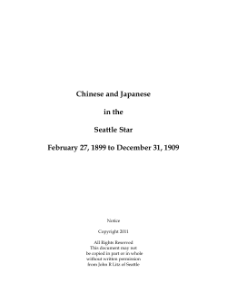 Chinese and Japanese in the Seattle Star February 27, 1899 to