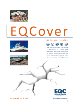 An insurer`s guide - Earthquake Commission