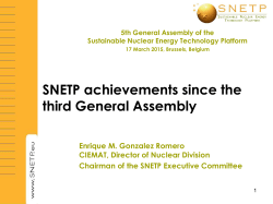 SNETP Achievements