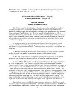 President Clinton and the 103rd Congress