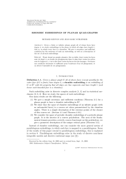 RHOMBIC EMBEDDINGS OF PLANAR QUAD