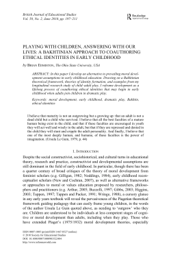 playing with children, answering with our lives: a bakhtinian