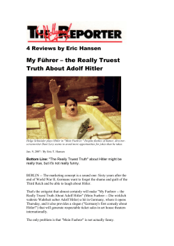 My F&uuml;hrer &ndash; the Really Truest Truth About Adolf Hitler