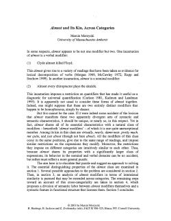 `Almost` and Its Kin, Across Categories