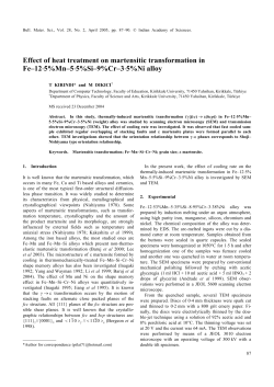 Effect of heat treatment on martensitic transformation in Fe&ndash;12&sdot;5