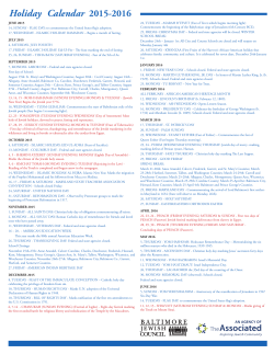 Holiday Calendar - Amazon Web Services