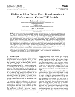 Highbrow Films Gather Dust: Time-Inconsistent Preferences and