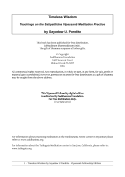 Timeless Wisdom by Sayadaw U. Pandita