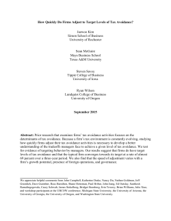 How Quickly Do Firms Adjust to Target Levels of Tax Avoidance
