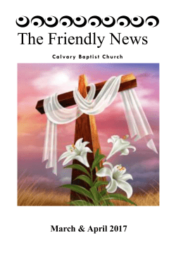 The Friendly News - Calvary Baptist Church