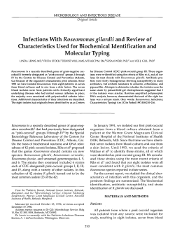 Infections With Roseomonas gilardii and Review of Characteristics