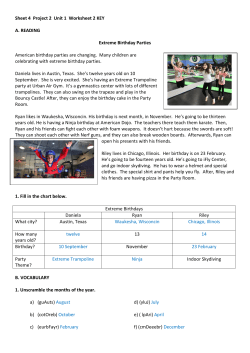 Sheet 4 Project 2 Unit 1 Worksheet 2 KEY A. READING Extreme