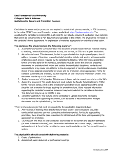 Guidelines for Tenure and Promotion Dossiers