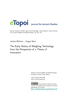The Early History of Weighing Technology from the Perspective of a