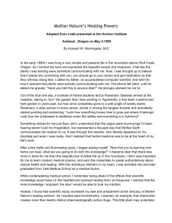 Mother Nature`s Healing Powers