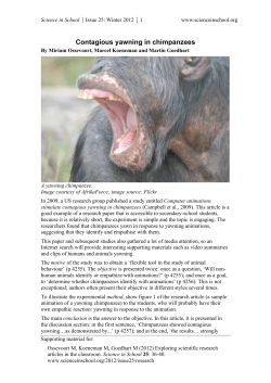 Contagious yawning in chimpanzees