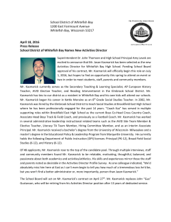 School District of Whitefish Bay 1200 East Fairmount Avenue