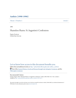 Shameless Shame: St. Augustine`s Confessions