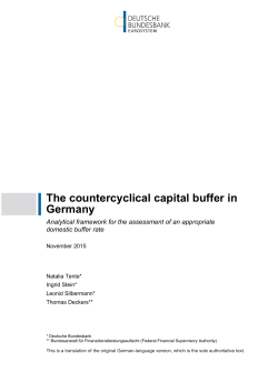 The countercyclical capital buffer in Germany