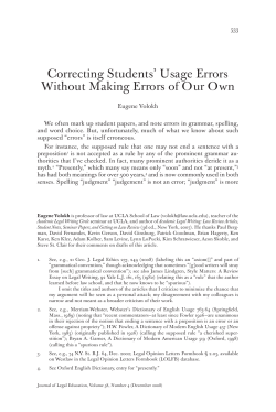 Correcting Students` Usage Errors Without Making Errors of Our Own
