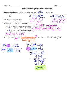 Consecutive Even/Odd Integers