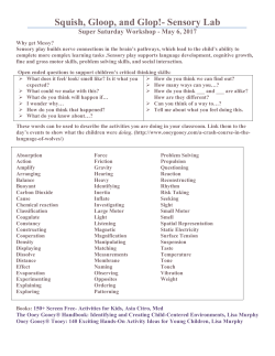 Squish, Gloop, and Glop!- Sensory Lab