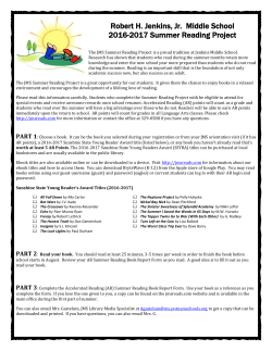 Summer Reading Project Information