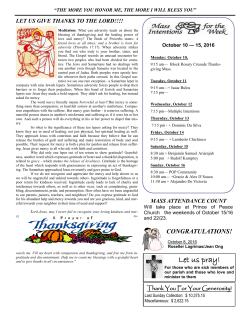 Bulletin_October_09_2016 - Prince of Peace Parish, Scarborough