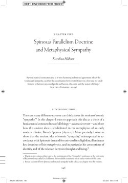Spinoza`s Parallelism Doctrine and Metaphysical Sympathy