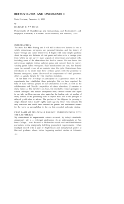 Retroviruses and oncogenes I