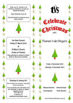 Celebrate Christmas - Thames Vale Singers
