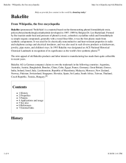Bakelite - Wikipedia, the free encyclopedia