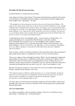 The Role Of The Private Secretary