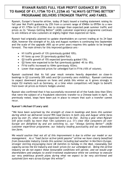 FY16 Trading Update - Ryanair | Investor Relations