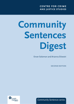 Community Sentences Digest - Centre for Crime and Justice Studies