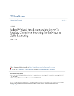 Federal Wetland Jurisdiction and the Power To Regulate Commerce