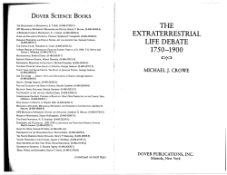 The Extraterrestrial Life Debate, 1750-1900