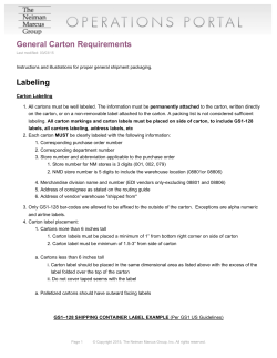 General Carton Requirements
