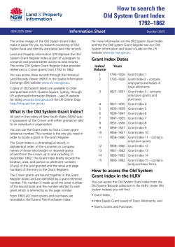 How to search the Old System Grant Index 1792&ndash;1862